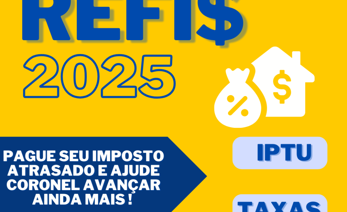 REFIS JÁ ESTÁ DISPONIVEL PARA PARCELAMENTO ATÉ 07 DE AGOSTO DE 2025 