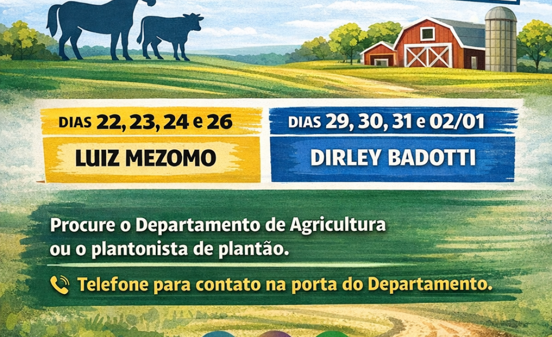 Escala para retirada  de GTA junto ao Departamento de Municipal de Agricultura.