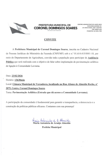 Convite para audiência pública